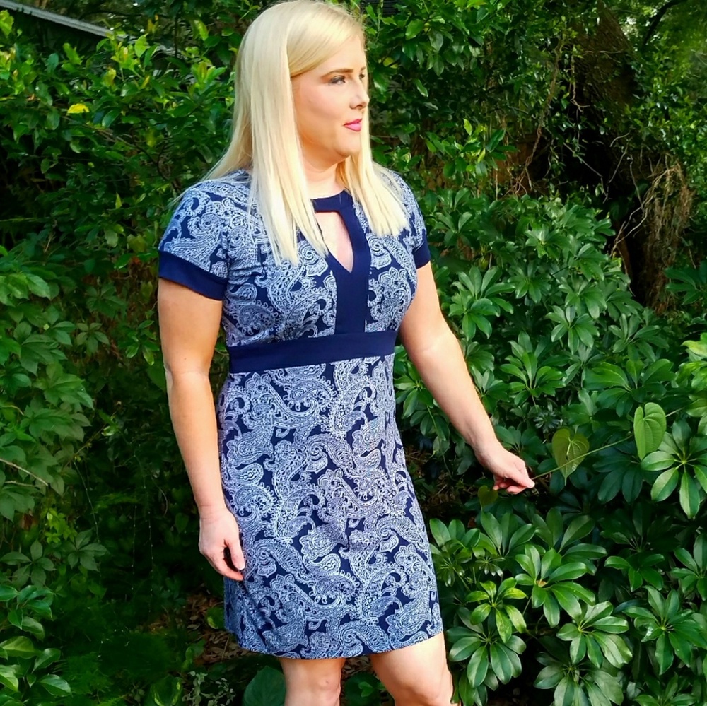 Michael Kors Navy Paisley Dress
